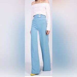 Chic Sky Blue Wide Leg Women's Pants